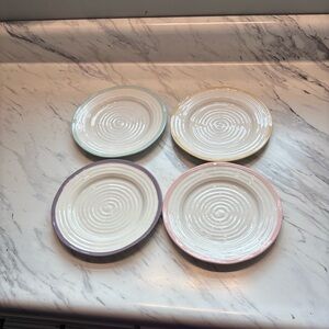 Portmeirion Sophie Conran Pastel Colored Edges Salad Plates Set of 4